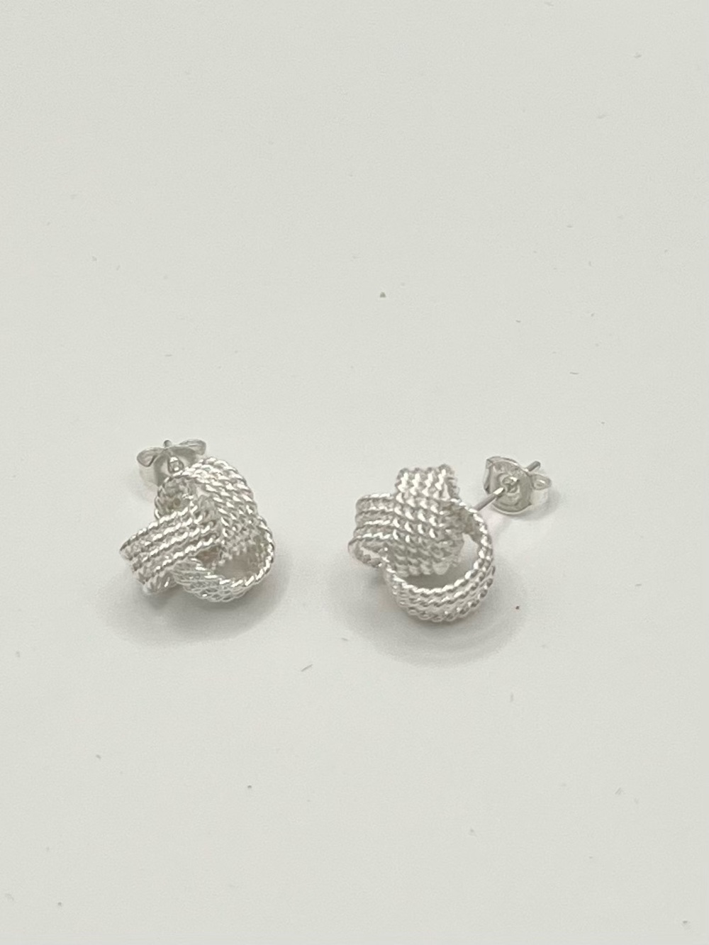 Sterling Silver Love Knot Stud Earrings
